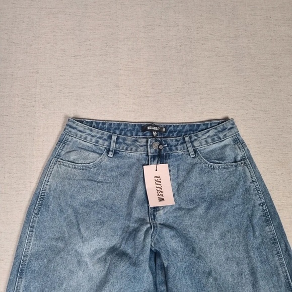 Missguided Light Blue Distressed Wide-Leg Jeans - Picture 4 of 8